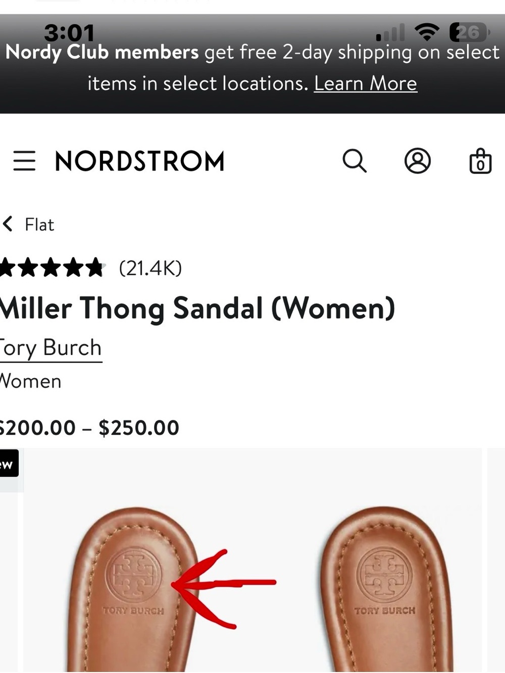 Tory Burch Black Logo Thong Sandals - Picture 5 of 5